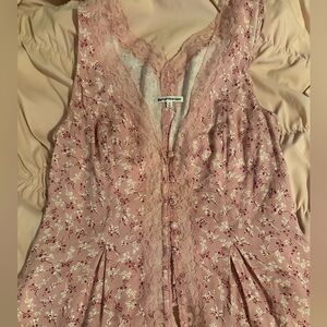 Reformation Blush Floral Lace Blouse
